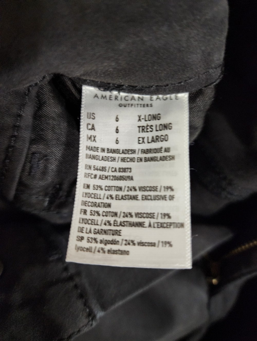 Super High Rise Skinny Jegging | Black Coated Jeans | American Eagle AEO | 6 X-L - Picture 3 of 9